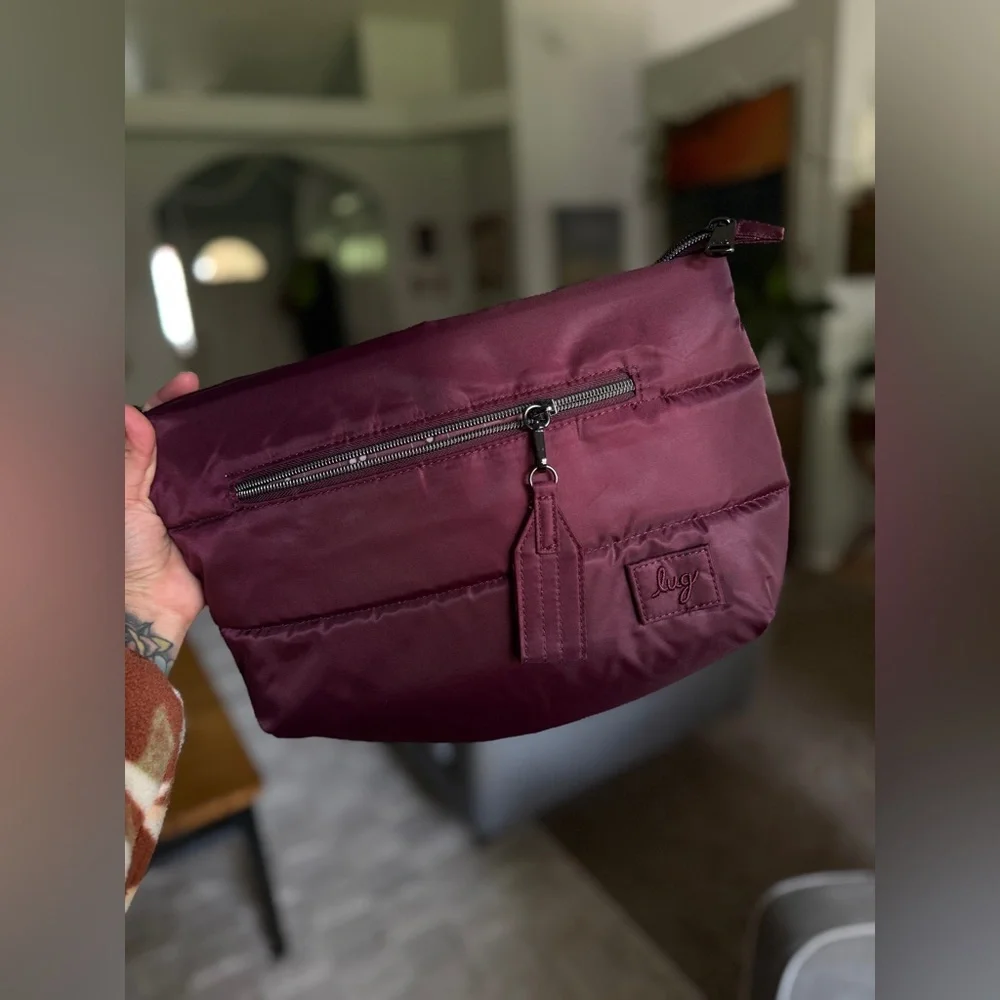 Lug Women's Burgundy Crossbody Bag - Lug Moonwalk Crossbody in Wine - Picture 4 of 12